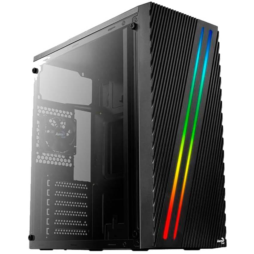 Gabinete Aerocool Streak Rgb 1 Fan Negro Atx Mid Tower